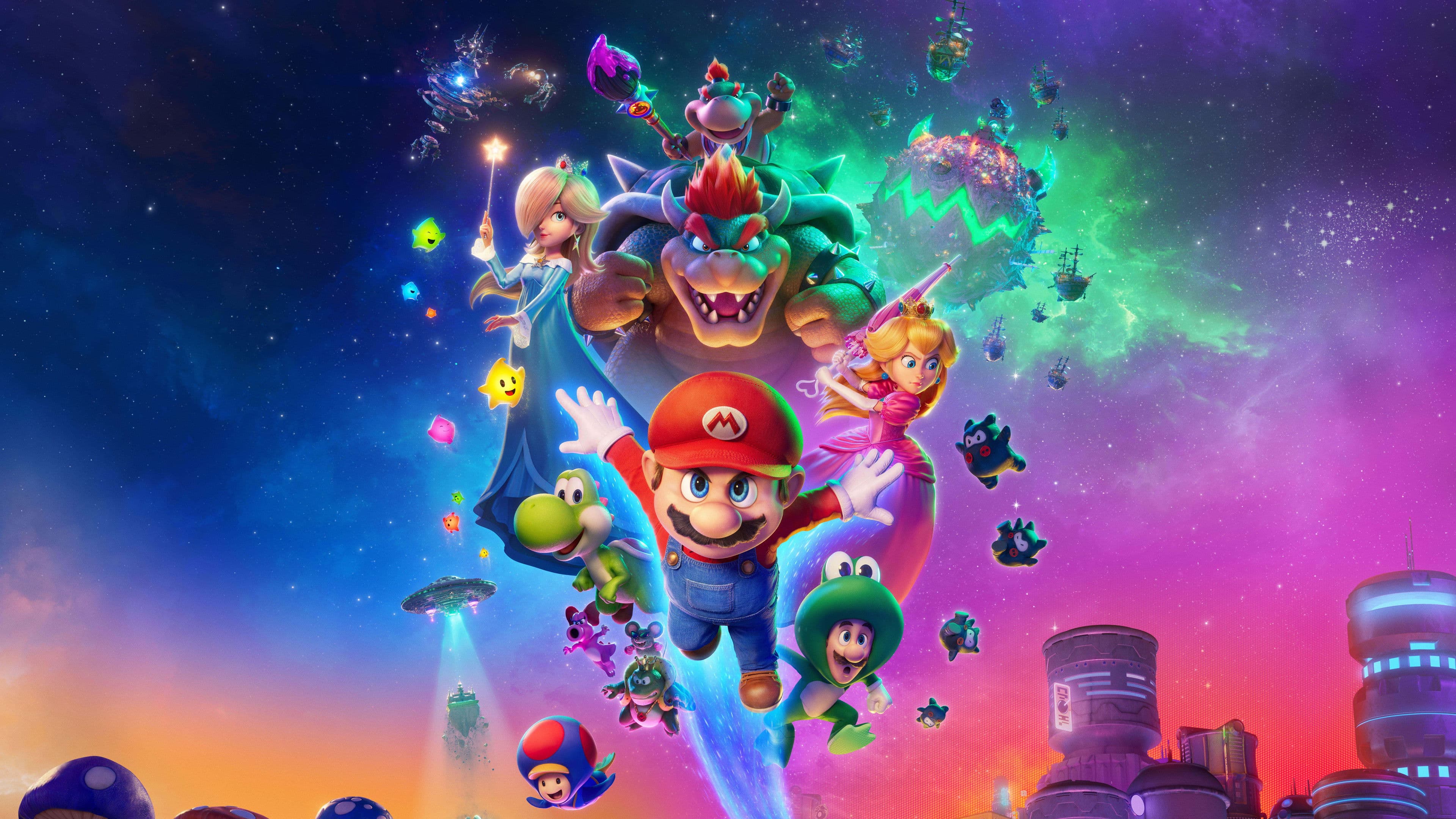 Affiche de présentation de Super Mario Galaxy, le film